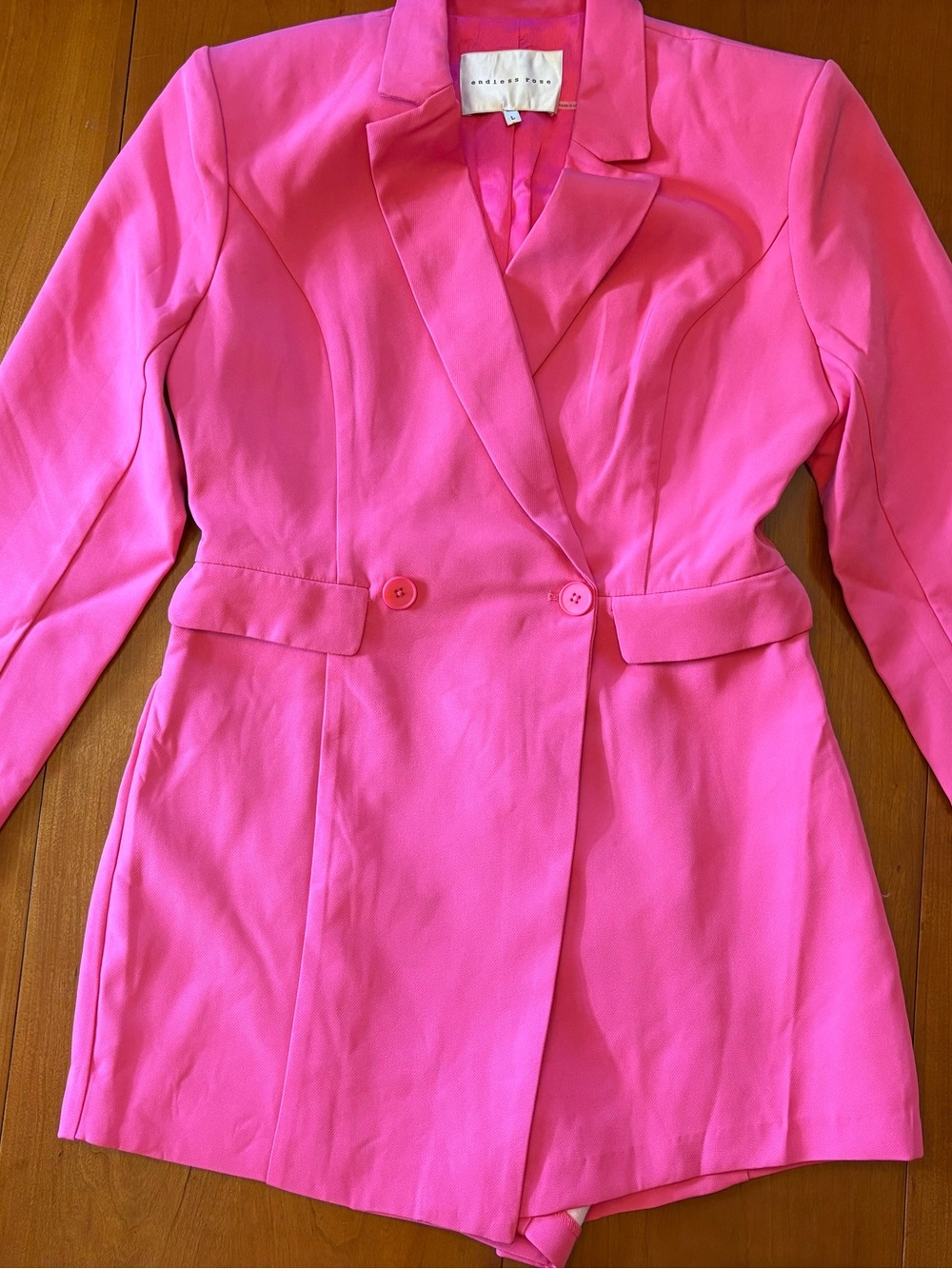 Endless Rose Hot Pink Tailored Blazer Romper